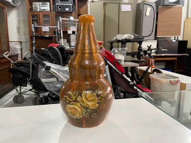 Vaso Decorativo de Barro com Pintura a Mão 