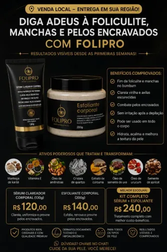 FoliPro Sérum + Esfoliante | Foliculite, Manchas e Pelos Encravados