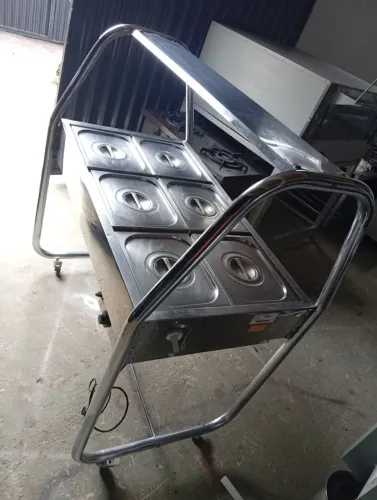 Cuba restaurante quente de 6 cubas toda no inox marca Venâncio.