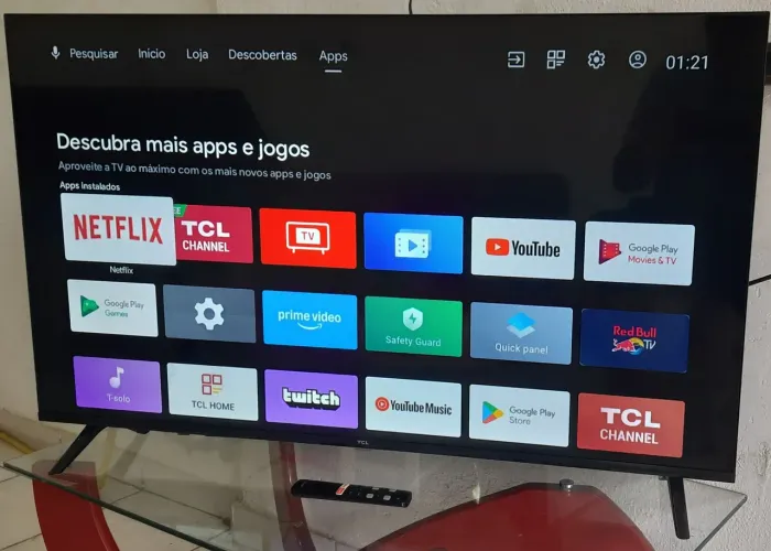 TV SMART TCL 43 POLEGADAS COM ANDROID, BLUETOOTH, TELA INFINITA E COMANDO DE VOZ 