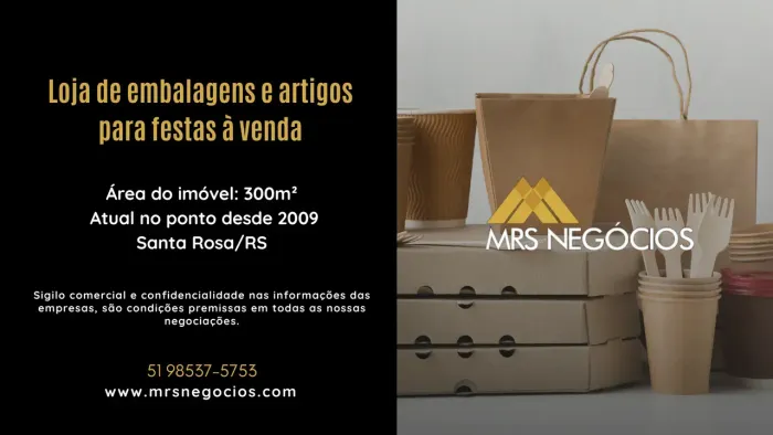 Loja de embalagens e artigos para festas à venda - Santa Rosa/RS