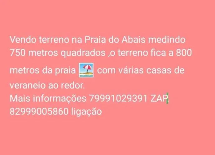 Terreno na Praia do Abais