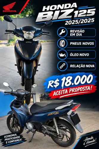 HONDA BIZ 125 2025/2025 - AZUL FOSCO!