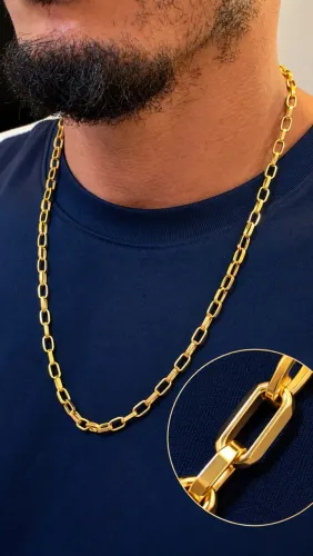 Cordão baguete Ouro18k 65cm