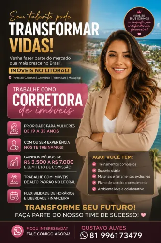 Vaga para corretora de imóveis 