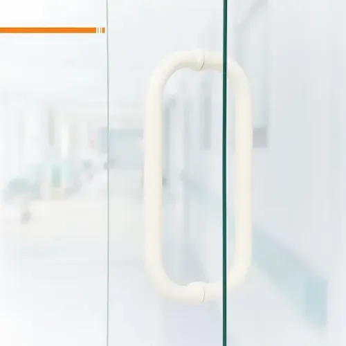 Puxador Porta Portão Blindex Box Oval C Inox 304 30cm Branco