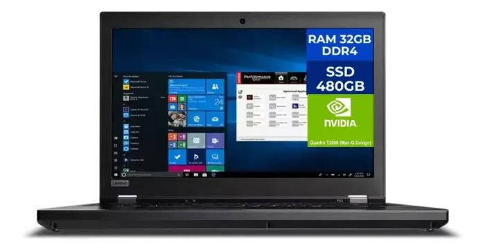 Notebook Lenovo P53 I7 9ª - 32gb Ram - Ssd 480gb Nvidia 4gb