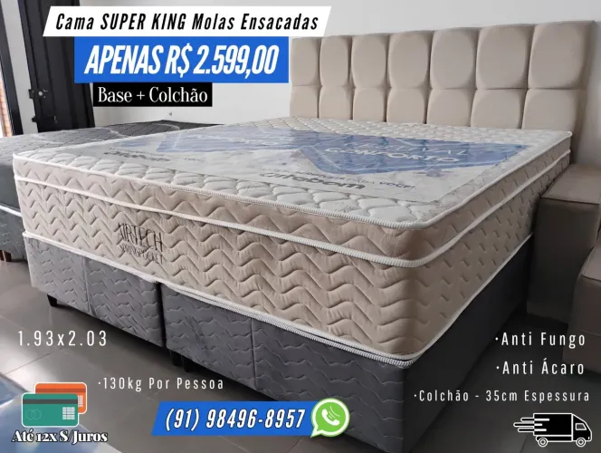 CAMA SUPER KING ORTOBOM MOLAS ENSACADAS