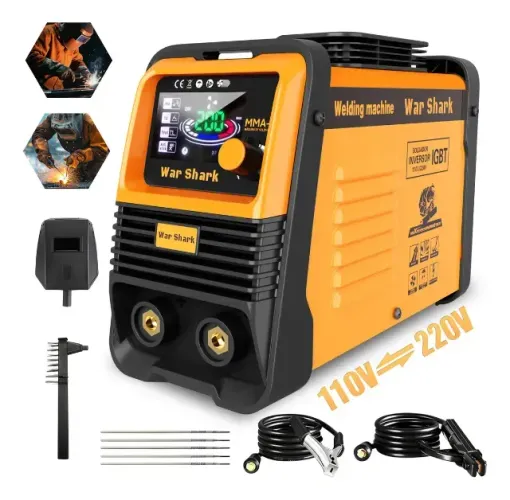 Máquina De Solda Inversora Portatil War Shark Bivolt 110v/220v Mma Tig Amarelo