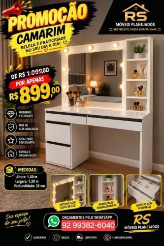 Camarim Penteadeira 100%mdf