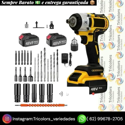 Chave de impacto e parafusadeira Kit completo <br>365,00R$