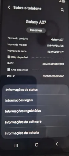 Celular samsung A07