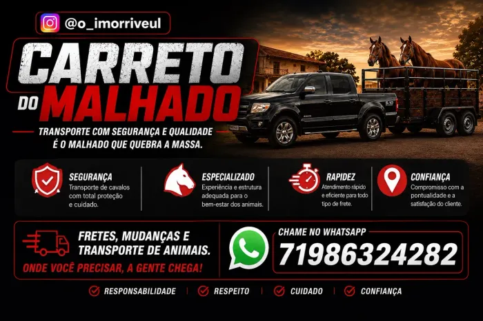 Carreto de animais e materiais ou mudanças 