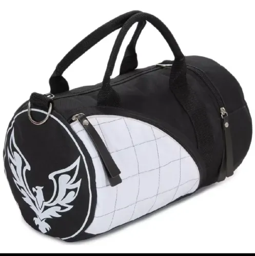 Bolsa mochila unissex preto e branco