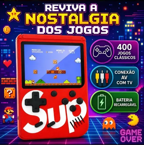 Mini game 400 jogos retro portátil