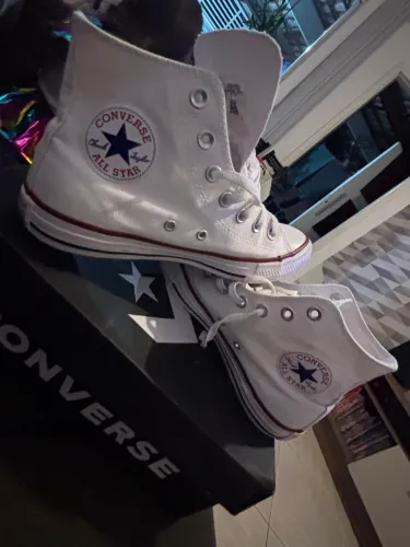 All Star converse branco cano médio 