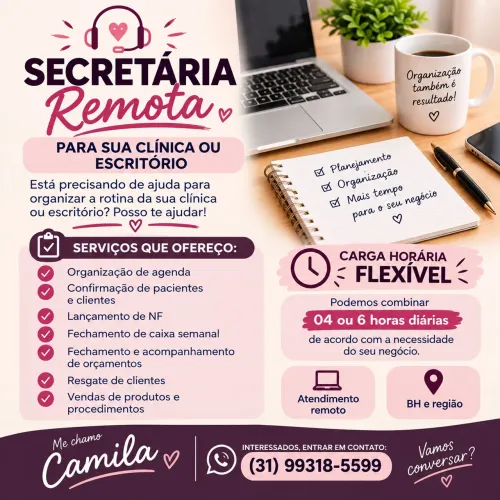 Secretária Remota para Clínica ou Escritório
