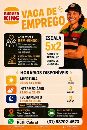 Vaga de atendente shopping estação