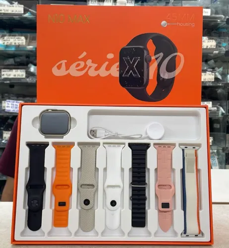 Relógio digital smartwatch com 7 pulseiras