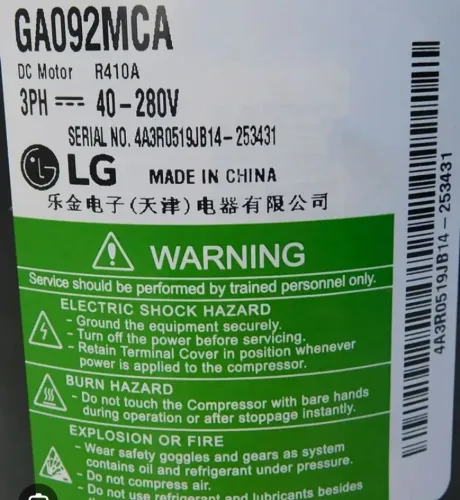 Compressor inverter 9k ga092mca 220v 40 - 280v