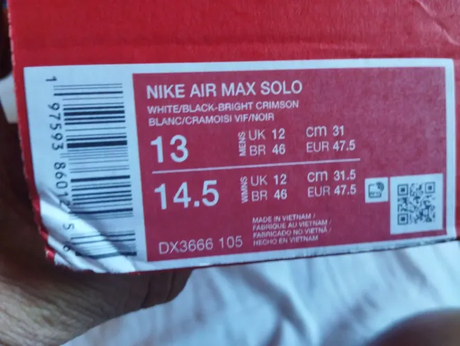 Tênis Nike air max solo original 45 novo 