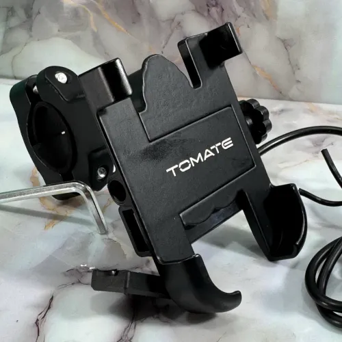 Suporte e carregador de celular para moto