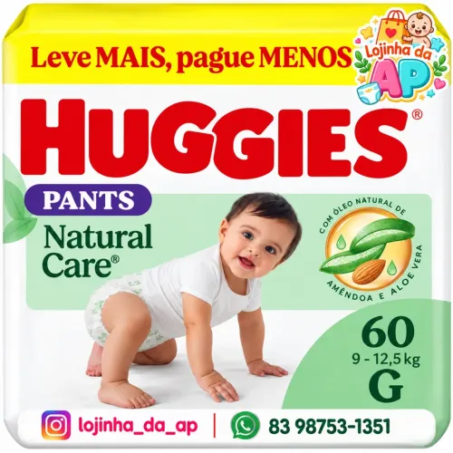 Fralda Huggies Natural Care G Pants (short)
