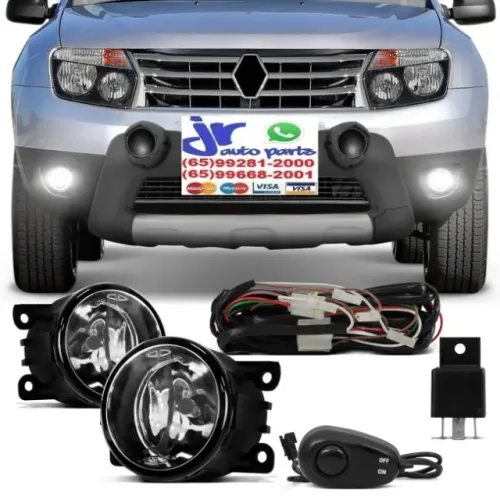 Kit Farol de Milha Duster 2011 2012 2013 2014 2015 Auxiliar Neblina