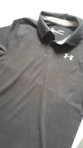 Camisa Polo Infantil Meninos - Marca Under Armour - Cinza Escuro - Tam G (7/8) seminova