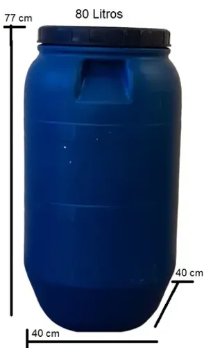 Bombona/Barrica/Tambor de plástico 80 litros com tampa de rosca-resistente