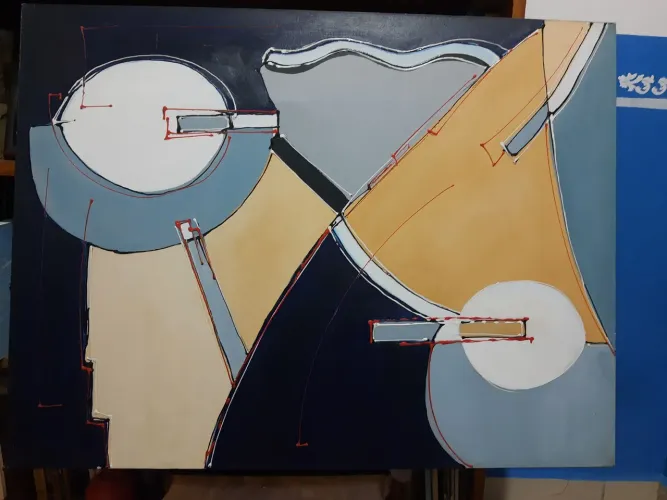 Tela abstrata- pintura acrílico sobre tela
