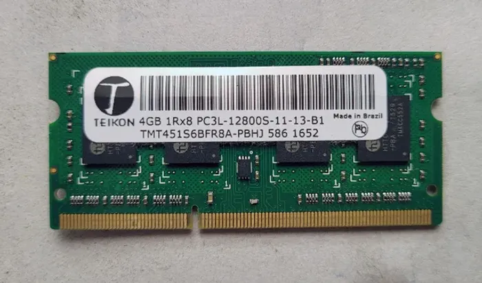 Memória Ram Notebook Ddr3 4GB Pc3l-12800s-11-13-b1 1rx8 Teikon