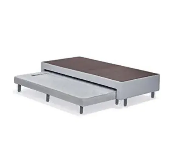 Base Box Solteiro com Auxiliar Espuma Sintético Marrom 56x88x188