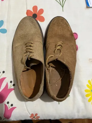 Sapatos de Couro Camurça Mr. Cat Bege Masculino