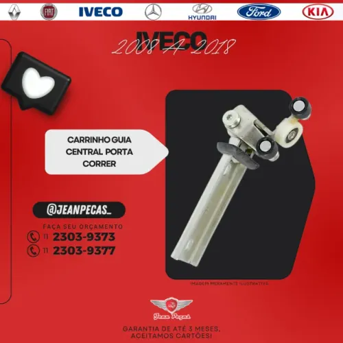 carrinho guia central porta de correr - iveco