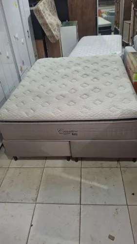 CAMA BOX CASAL QUEEN ANJOS MOLAS ENSACADAS GEL SEMI-NOVA 