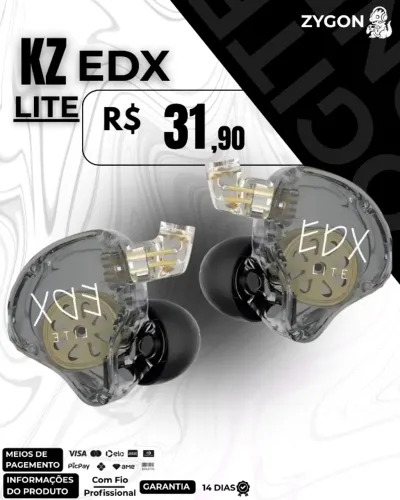 [NOVO] Fone de Ouvido KZ EDX Lite - Garantia 14 Dias