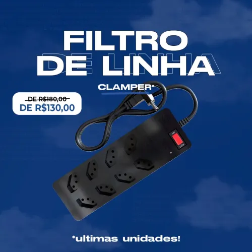 Filtro de Linha iClamper - 8 Tomadas | Proteção Contra Surtos