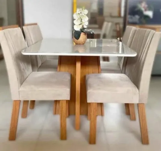 Mesa de jantar 4 cadeiras tampo de vidro entrego hoje R$ 1.599,99 a vista 