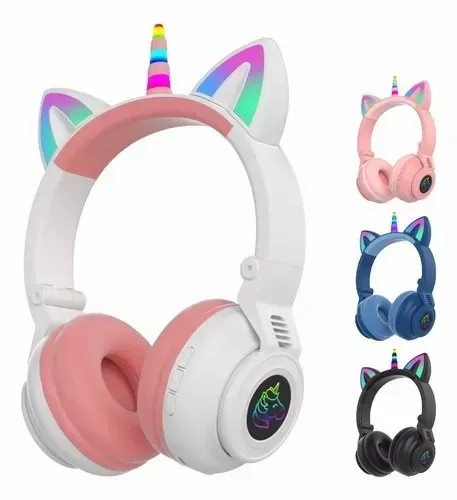 Lacrado Fone de Ouvido Bluetooth Unicórnio Leds Luminosos