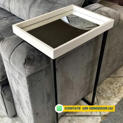 Mesa de Apoio para Sofá em Espelho - Já com Entrega
