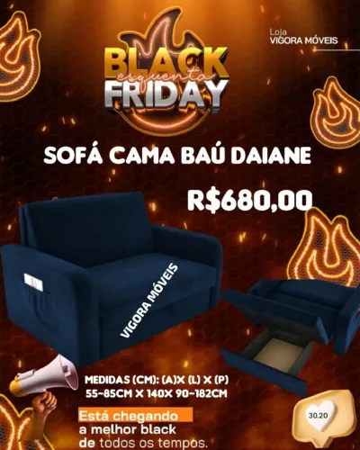 Sofá Cama Baú Daiane 