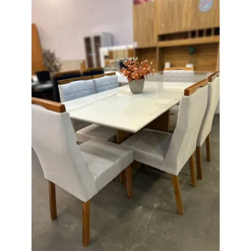 Mesa de Jantar Helo 160x90 c/ 6 Cadeira Las Vegas