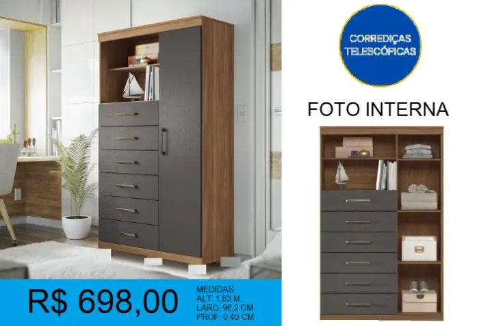 Comoda a pronta entrega- montagem gratuita 