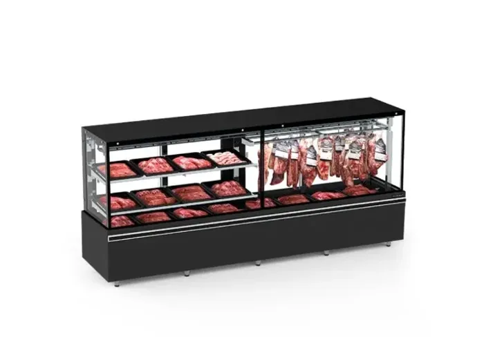 Expositor Açougue Vanguard Top Misto 3 metris  Gancheira dupla em aço inox 