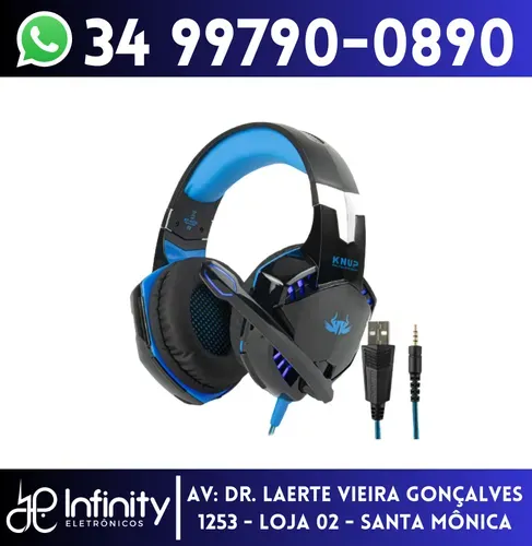 Fone Headset Gamer com Led Knup