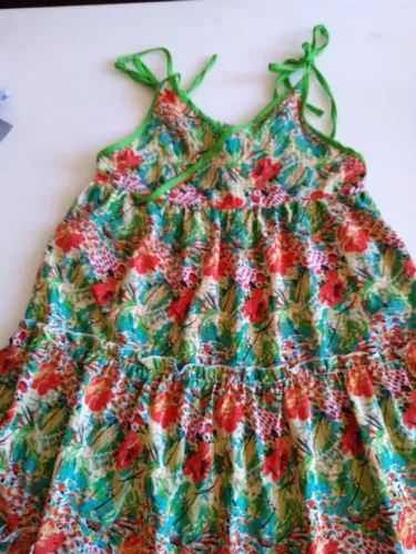 Vestido infantil longo estampa floral