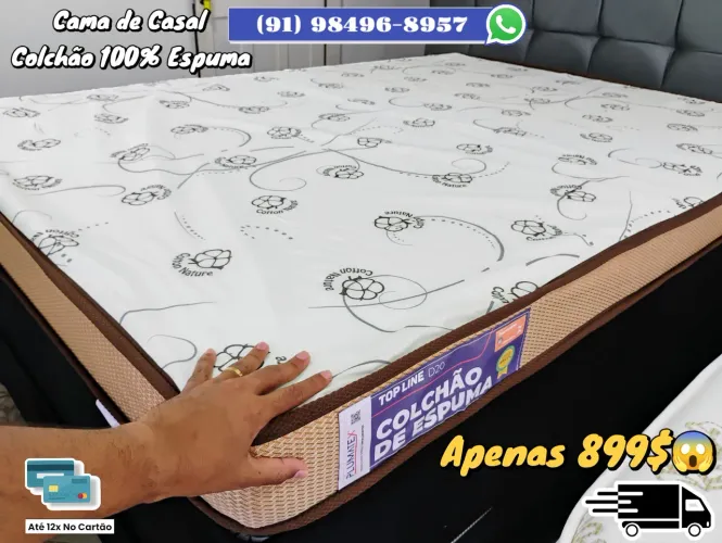 Cama de Casal com Colchão 100% Espuma - Apenas 899$
