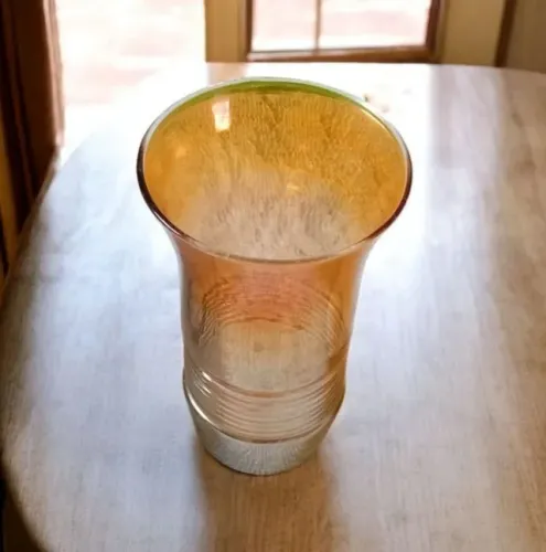 Taça de vidro âmbar (alaranjado) 300 ml Década de 80, ideal para servir com elegância