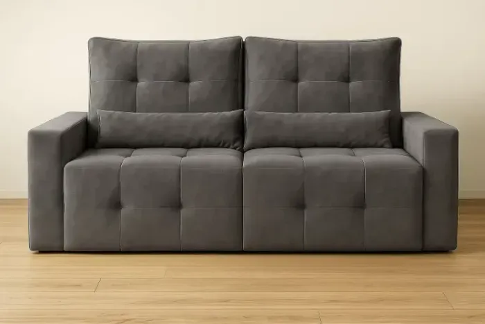 Sofá retratil e reclinavel Lisboana na cor cinza